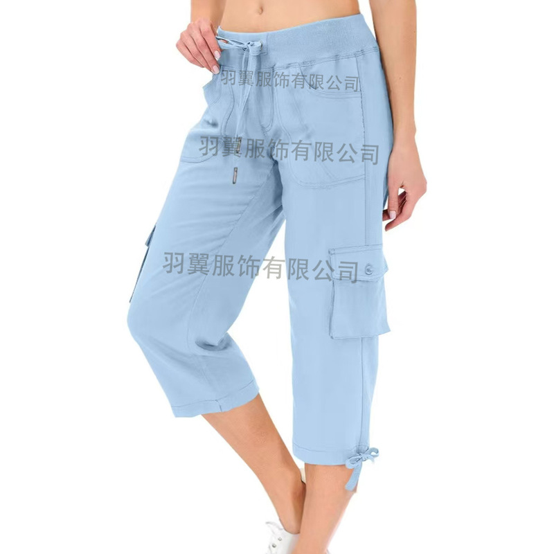 2025Tbmpoy Women's Sweatpants, Cropped Pants, Hiking Pants with 6 Pockets, Quick-Drying, Casual Outdoor Travel Workwear Style