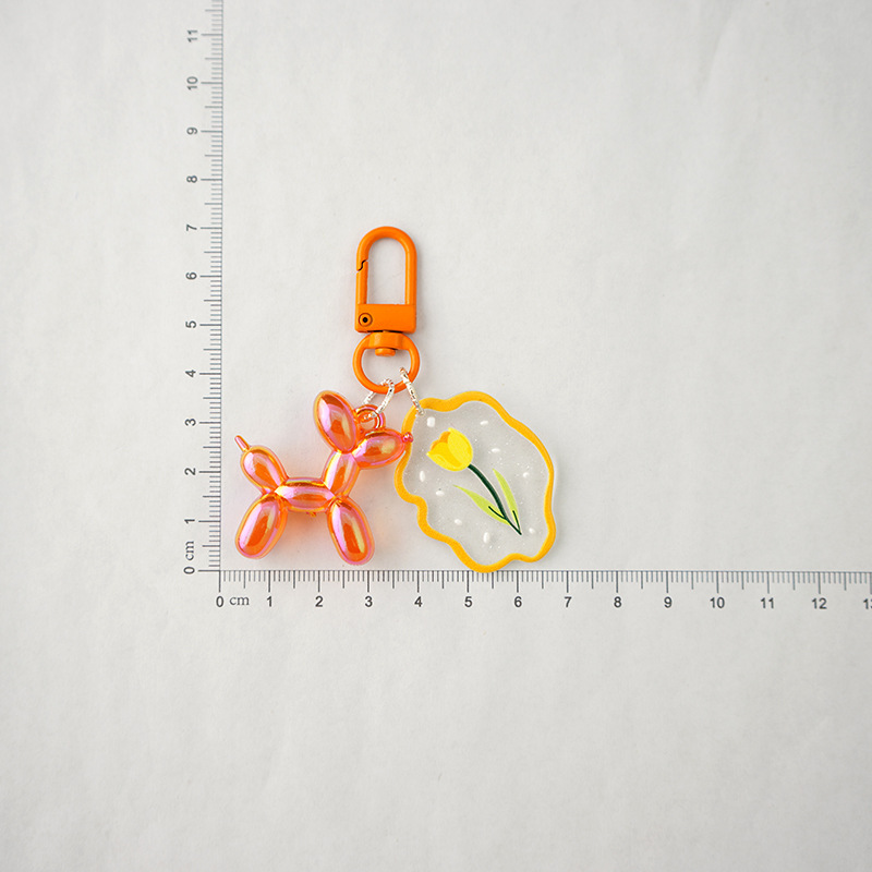 En línea de la celebridad del color del caramelo DIY globo perro colgante burbuja perro bolsa de adornos lindo llavero de regalo de Alta sentido de la muchacha