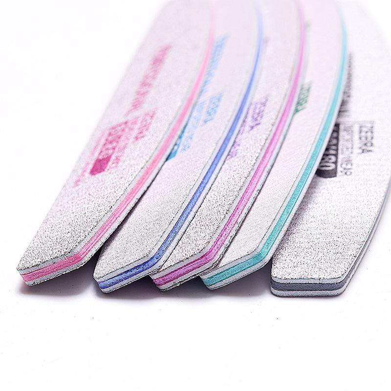 Importación de arena profesional de color doble cuchillo archivos de uñas de fricción de uñas herramientas de tira de pulido de 1.8 mm de espesor placa de goma image 4