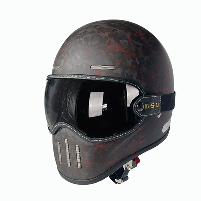 Motosiklet kaskı (dəbilqə) — Motorcycle Helmet Full-Face Electric Motorcycle Helmet - matte-red-forged-black-tea-mirror-m55-56