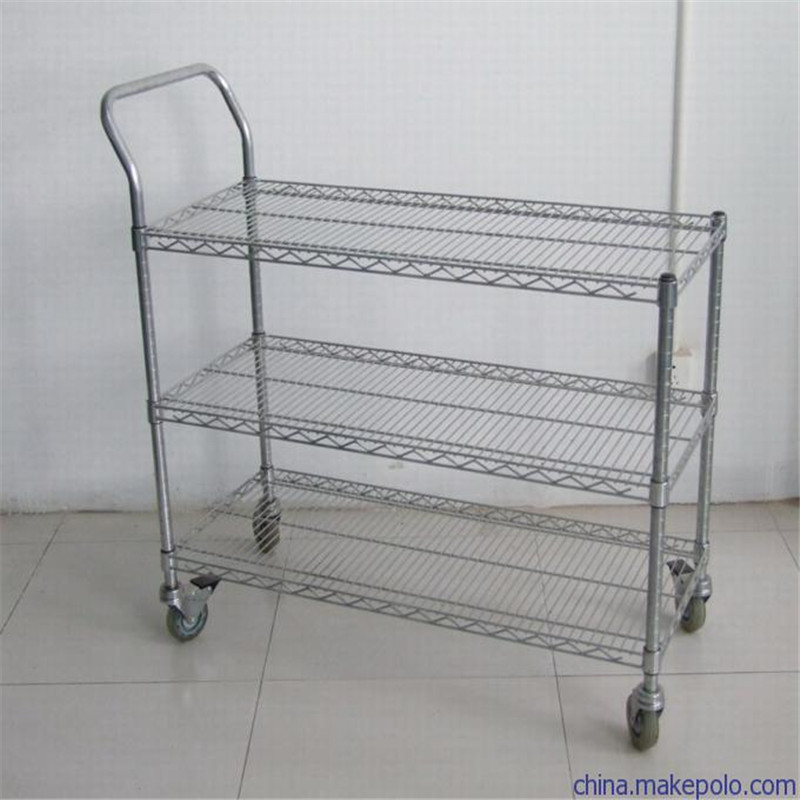 厂家直销镀铬线网架N型推车线网货架不锈钢线网架