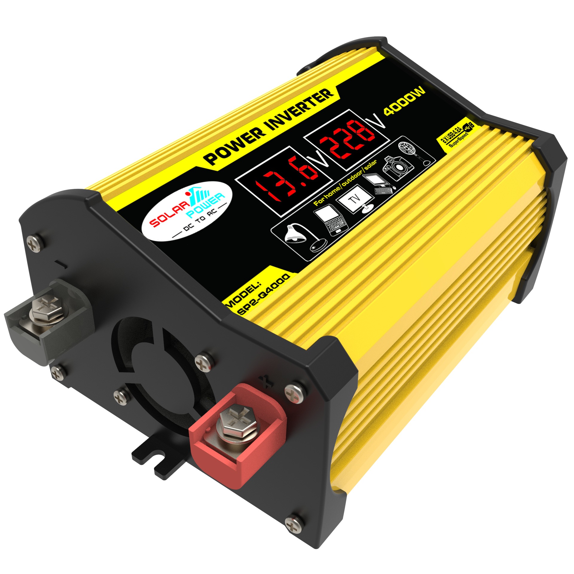 厂家直销智能车载逆变器Power inverter4000W DC12V转AC220V 110V