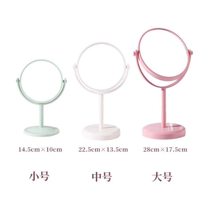 Espejo de escritorio de maquillaje para el hogar de doble cara ampliado para el salón de belleza de cabeza negra de alta sensación de dormitorio de estudiantes espejo de escritorio