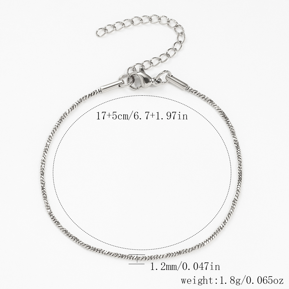 스틸 컬러 [1.2 트위스트 사각 뱀] 17+5cm