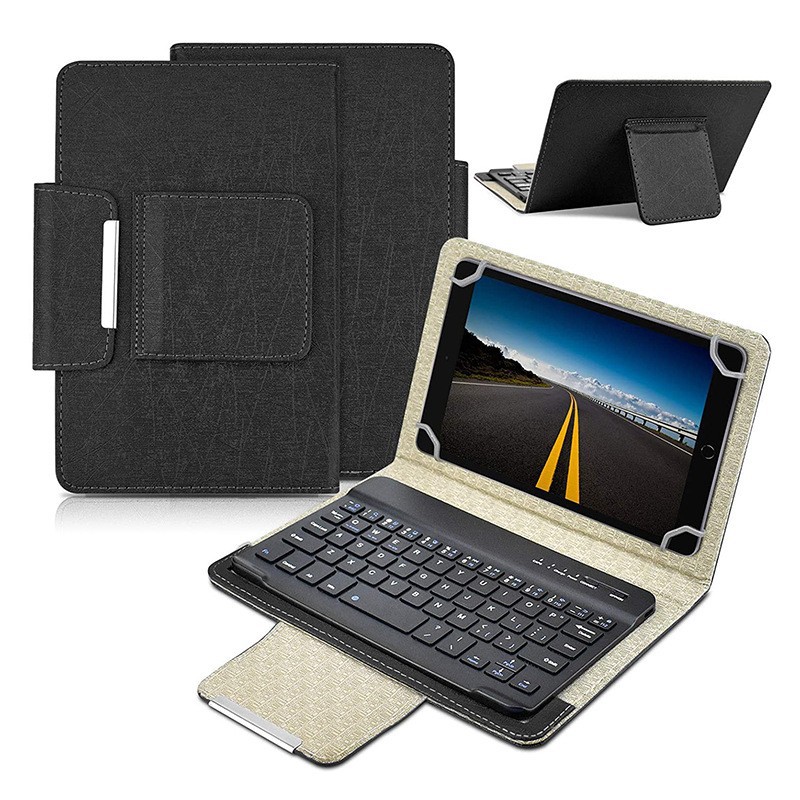 Funda protectora para teclado universal ipad bluetooth de tres sistemas Funda para tableta con cuatro ganchos de tracción con soporte 7 8 pulgadas 9 10 pulgadas