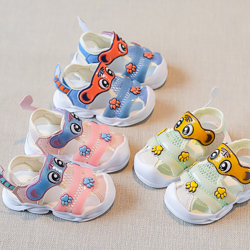 Sandalias de bebé zapatos de hombre y de mujer zapatos de niño de fondo suave zapatos de playa para niños de verano Zapatos de bebé lindo Tigre