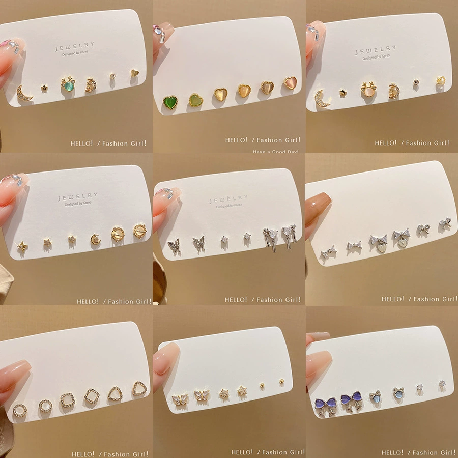 Small set, fashionable design earrings, silver 925 sample, simple and elegant design, light luxury style, high-quality style, trend of season