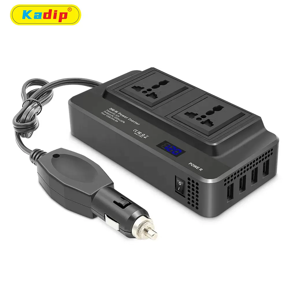 厂家供应200W车载逆变器12V转110V 220V电源转换器 汽车逆变器