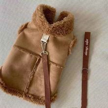 秋冬可牵引加绒宠物泰迪小狗小型犬比熊博美猫咪衣服狗狗衣服冬装