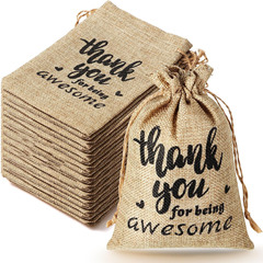 粗麻布禮品袋 thank you 零食袋 感恩節婚禮聖誕節員工答謝禮品袋