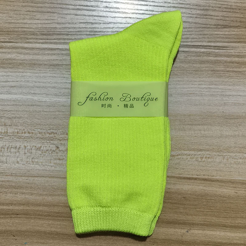 2025 nuevas calcetines de baile de color de mujer de dopamina calcetines de algodón de color sólido calcetines de tirada calcetines cuatro estaciones