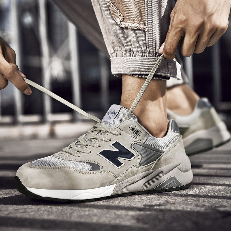 Carefully Selected Men's Shoes, Breathable Running Shoes, Genuine, Odor-Resistant, Lightweight, Casual, for Couples, Official Model 580 New Balance