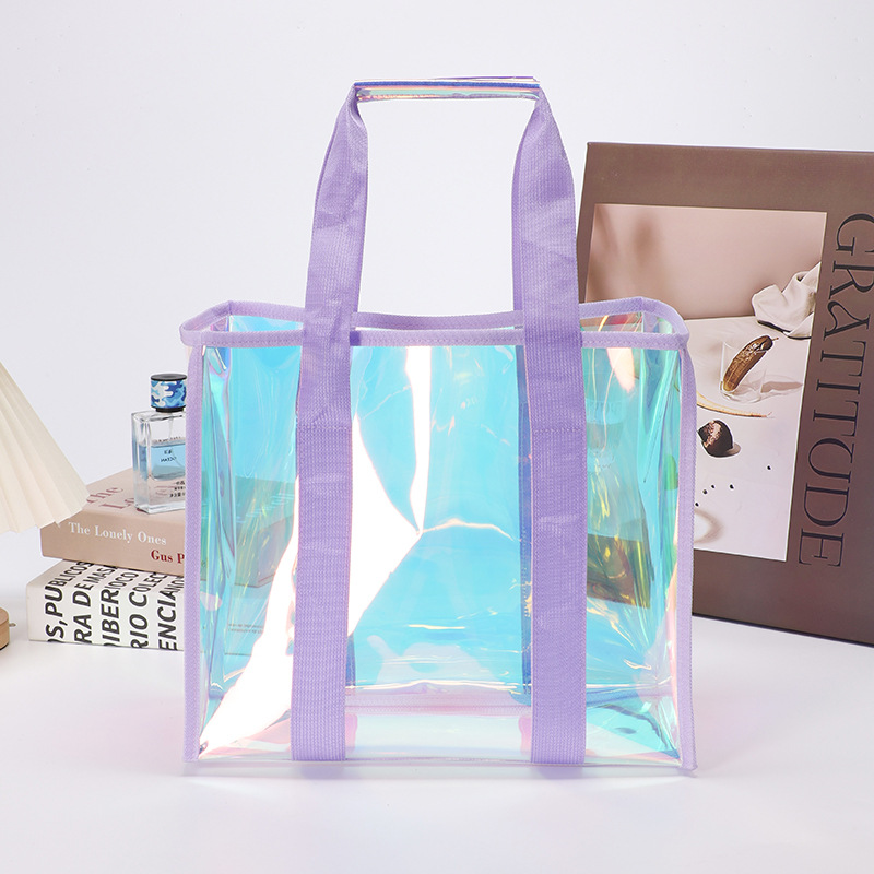 Amazon láser colorido transparente bolsa de gran capacidad bolsa de playa bolsa de damas almacenar vacaciones en la playa nadar