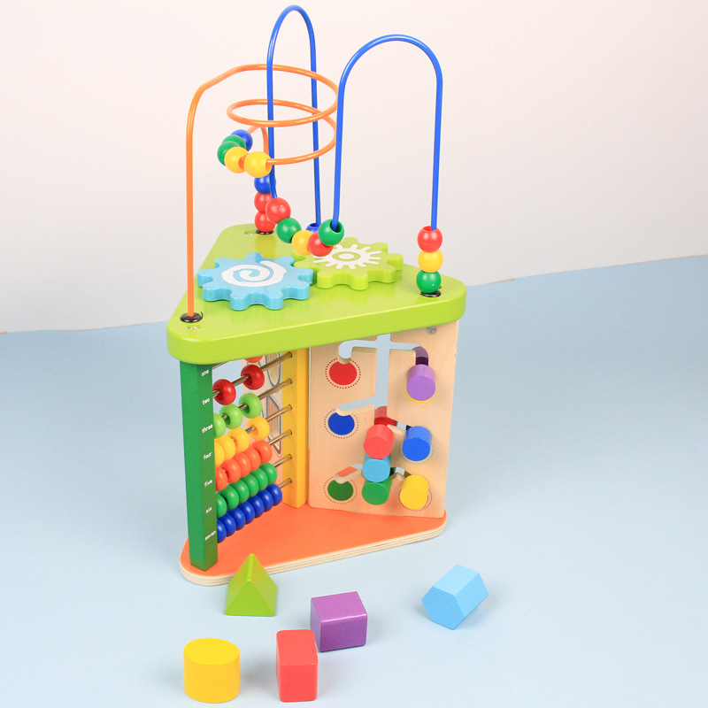 Ábaco de cuentas a juego con forma de cuentas, juguete de madera interactivo para padres e hijos, regalo para bebés y niños pequeños, venta al por mayor, educativo.