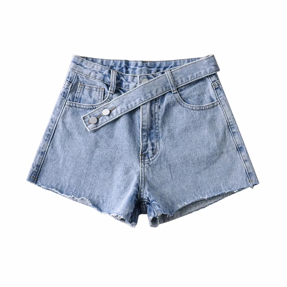 high-waist no elastic loose denim shorts  NSAC36837