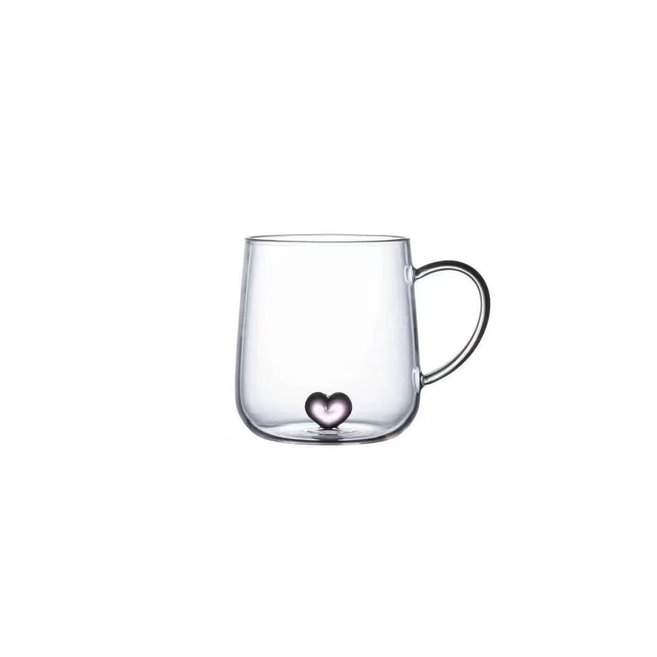 Spot Pareja Taza reconfortante Red Taza de agua de vidrio de alto valor Gradiente transparente Taza de manija de oficina de fondo de amor creativo