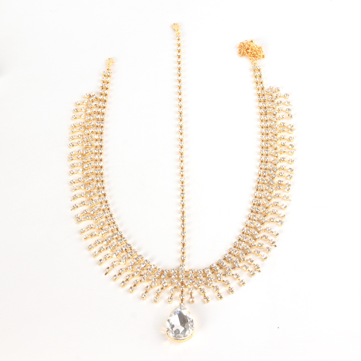 Rhinestone Forehead Chain with Tassels