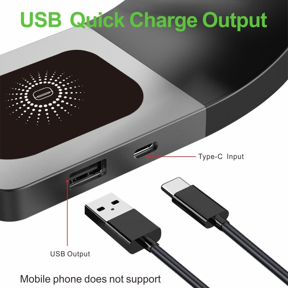 Creativo perezoso soporte magnético luz ambiental cargador inalámbrico tres en uno reloj auricular teléfono móvil cargador de carga rápida