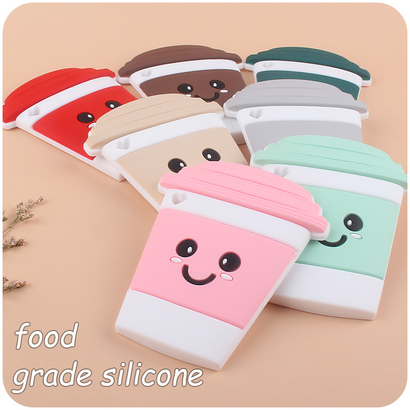 Suministros para bebés de dibujos animados taza de silicona teether creativo bebé silicona mordedura pegamento molar juguete teether nuevo