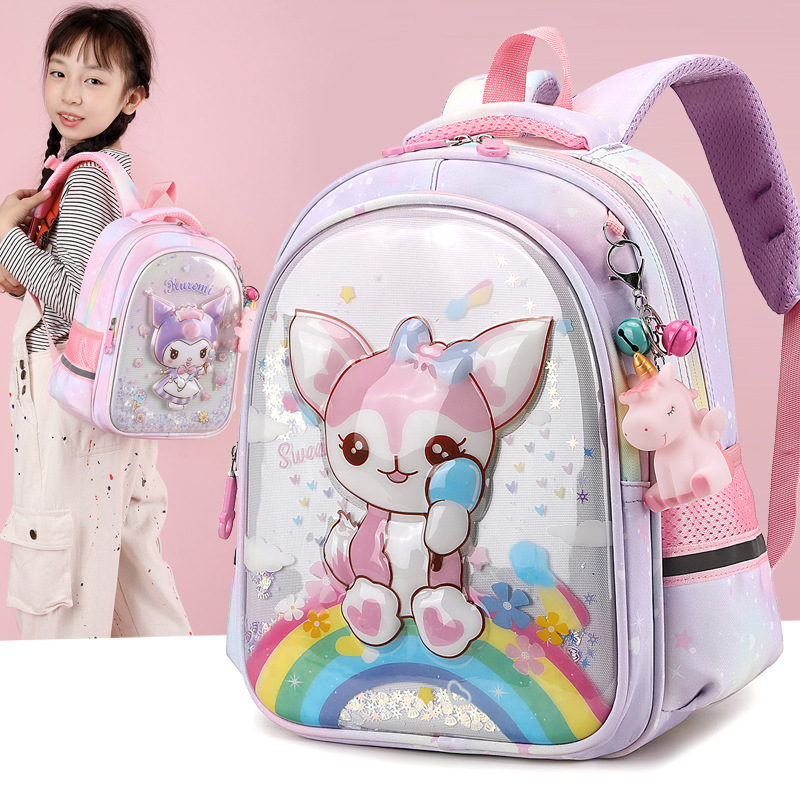 Mochila infantil de dibujos animados, jardín de infantes Kulomi, mochila para bebés, mochila para estudiantes de primaria de grado uno y dos, comercio exterior