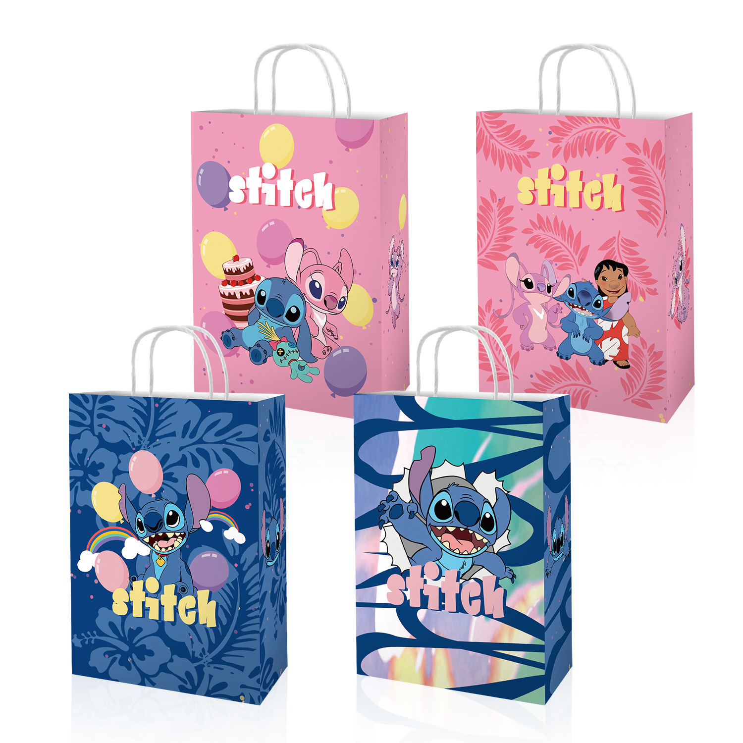 史迪仔主题派对手提纸袋牛皮纸袋礼品袋星际宝贝礼物袋生日派对装