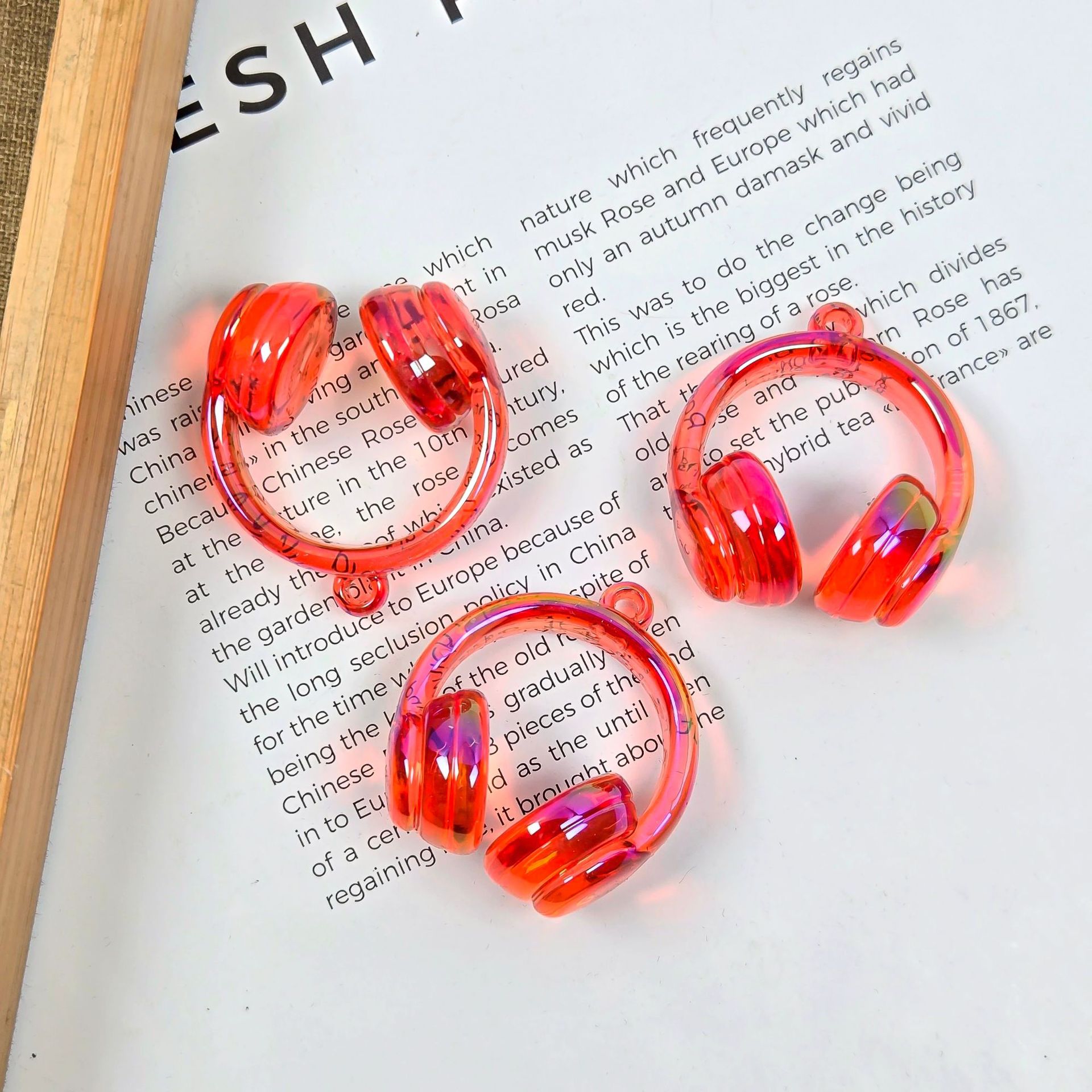 アクリルペイント 2 色グラデーションヘッドフォンビーズぶら下げ穴ビーズ diy 携帯電話チェーンペンダントネックレス素材ジュエリーアクセサリー