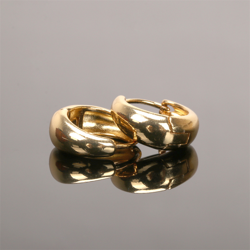 Water Drop Circle Earrings Temperament Design Sense Ear Ring Simple Copper Gold-plated Ear Buckle Wholesale display picture 7