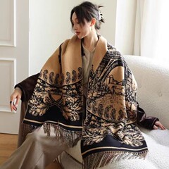 厚い鉄塔の格子の両面はカシミヤのマフラーの女性の冬の新型のファッションのフリンジの保温の外でマントを掛けて首を囲みます。