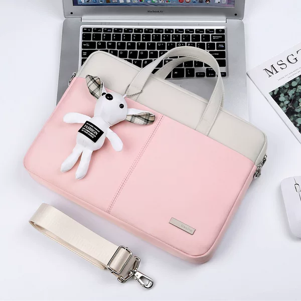 Biaonuo Contrasting Color Rabbit Computer Bag Suitable for Apple, Lenovo, Dell 14inch Notebook Business Laptop Inner Sleeve Bag