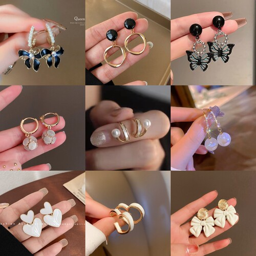 925 silver needle earrings Korean style versatile small fragrance earrings Internet celebrity pearl earrings temperament earrings silver needle wholesale