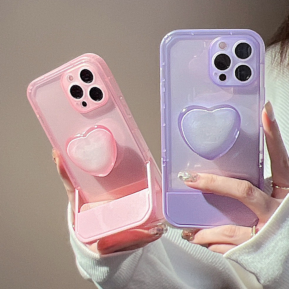 Love Stand 15 Convient pour iPhone 13 Promax Apple Phone Case Transparent Silicone XL Femme_voghion.com