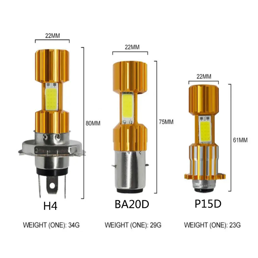 Tcyato Ultra-Bright Motorcycle Led Headlight with Strong Light, Three-Claw H4-8 Design, Dual-Claw Built-In High and Low Beam for Electric Vehicles