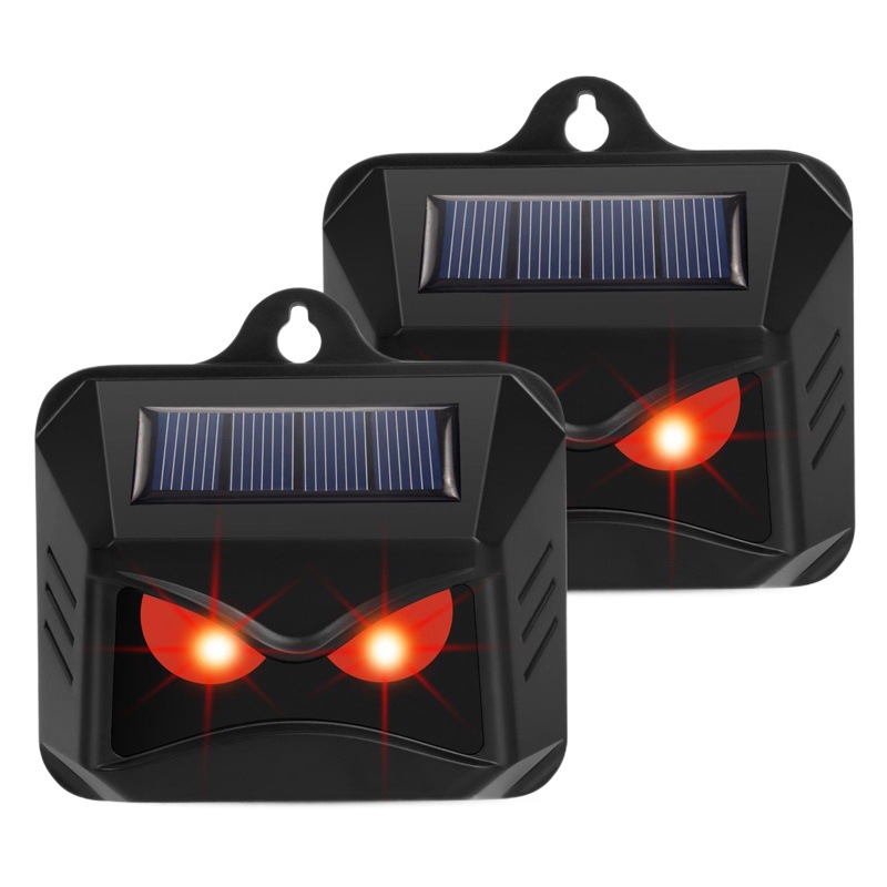 Personalizado luz roja intermitente energía solar animal jabalí conducción artefacto perro gato inducción infrarroja repelente de aves