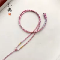 Новый китайский стиль, ручное плетение, многоцветный градиентный кулон, регулируемая простая веревка, золотой замок, нефритовый Будда, нефритовое ожерелье, веревка
