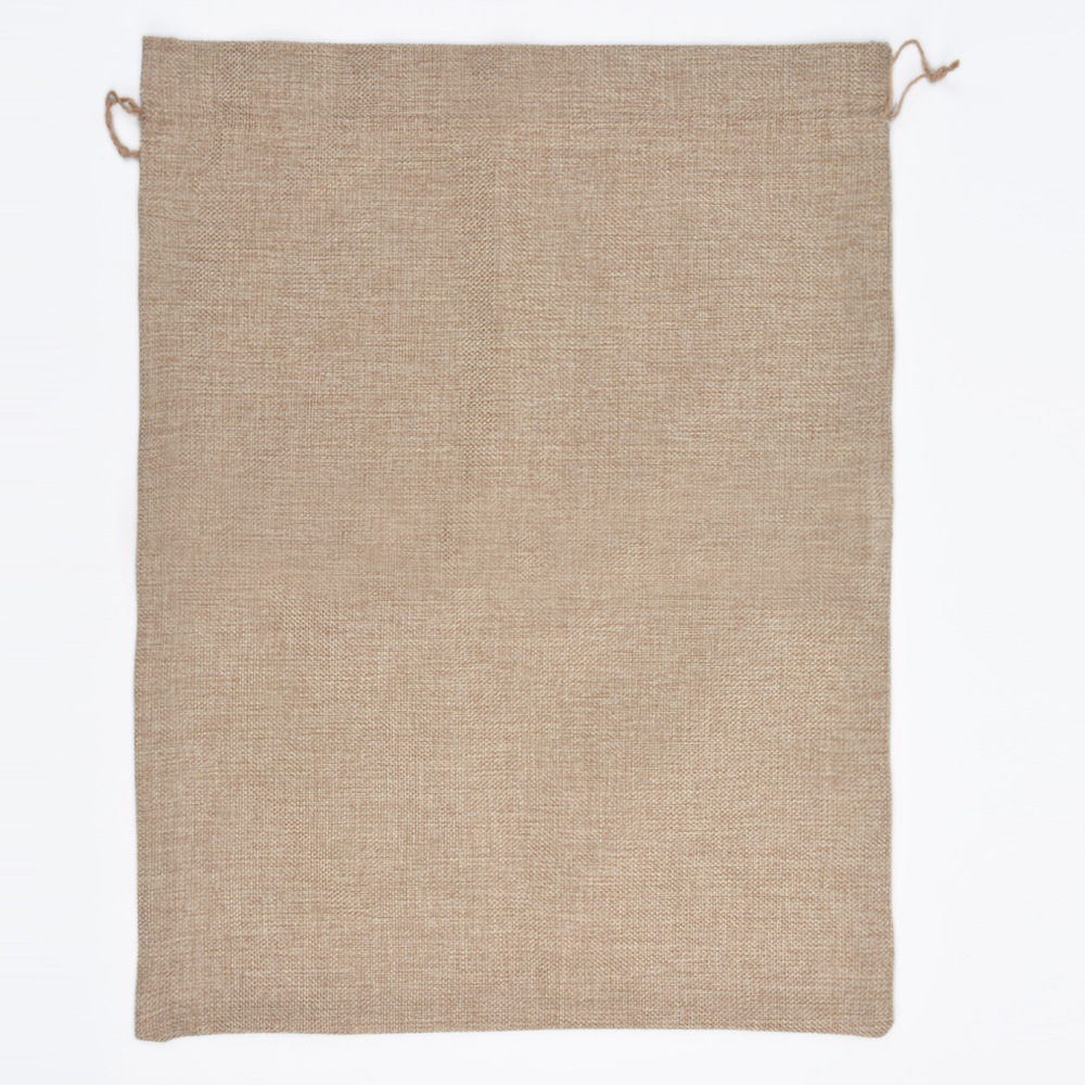 Vintage bolsa de lino cordón Navidad regalo artesanía joyería embalaje imitación Lino pequeño bolso de lino fábrica al por mayor
