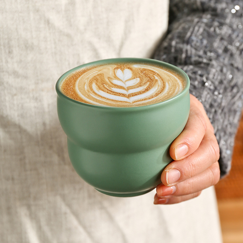 レトロコーヒー品鑑カップ聞き手握りカップセット高級感ラテカップカラープルカップコーヒーカップ陶磁器