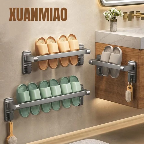 Bathroom Slipper Rack Without Drilling Slipper Organizer Indoor Shoe Rack Wall Mounted Hanging Bathroom Shoe Holder Rental Accommodation