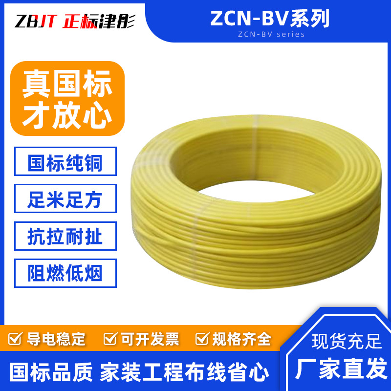 ZCN-BV阻燃家装电线规格齐全批发1.5-240平方防火ZCN-BV铜芯电线