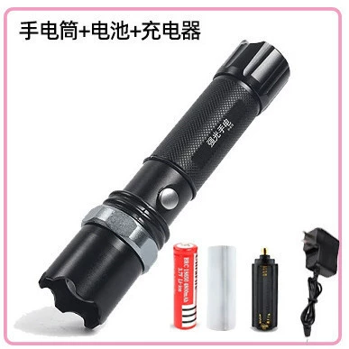 Strong light flashlight aluminum UV fənərlər - tj-household-bulk-flashlight-direct-charging-18650-battery