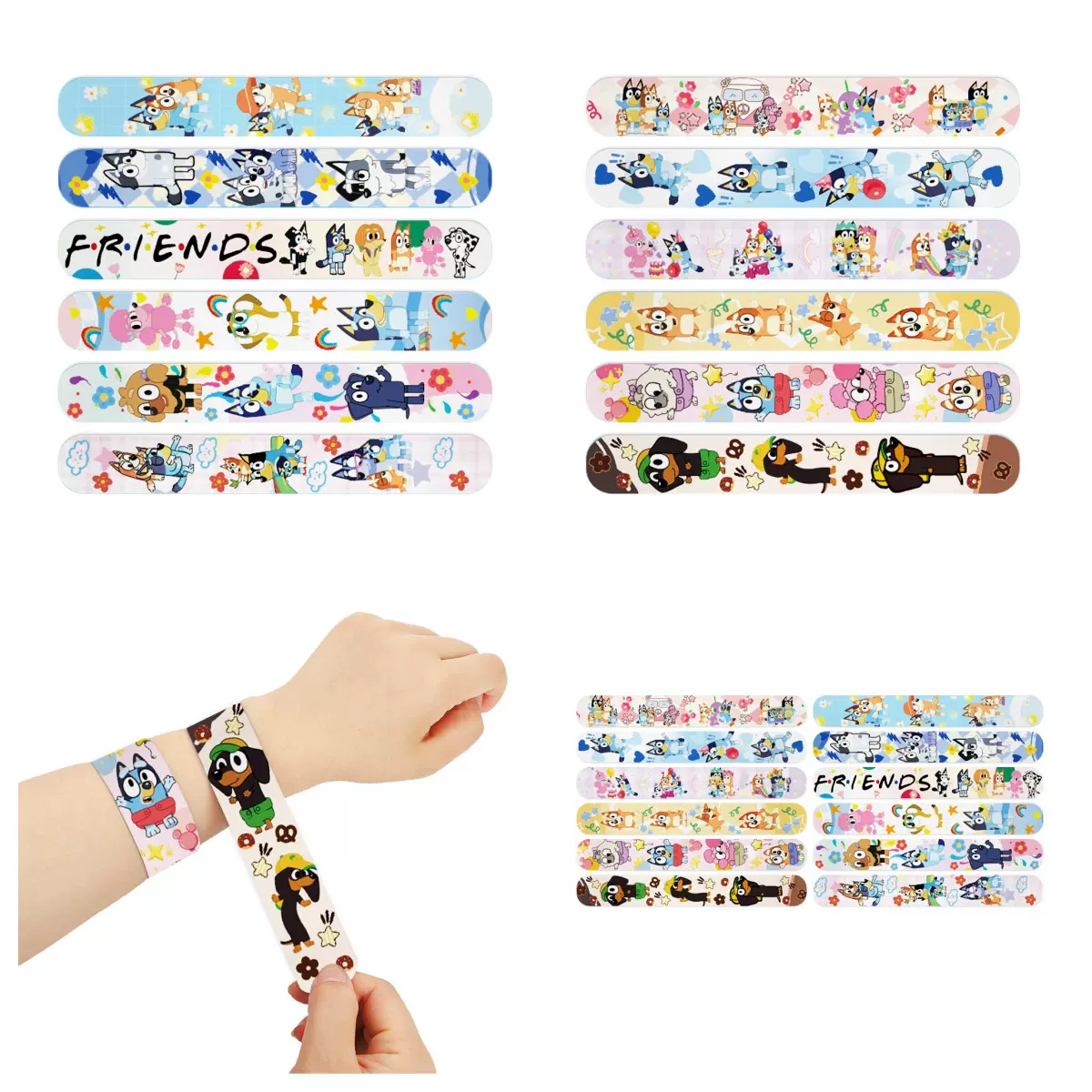 布鲁伊拍拍圈bluey啪啪圈卡通狗狗PVC手环卡通动漫拍拍乐手腕带