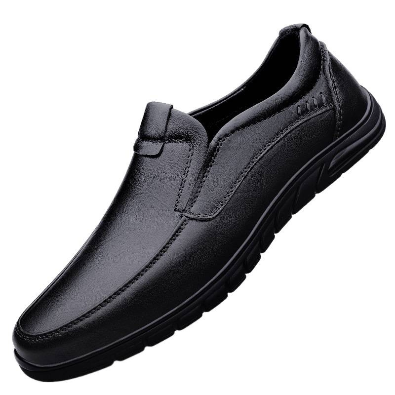 Zapatos de cuero de negocios en vivo, zapatos de cuero genuino para hombres, zapatos de cuero suave transfronterizos de alta calidad, zapatos de mediana edad, zapatos de papá