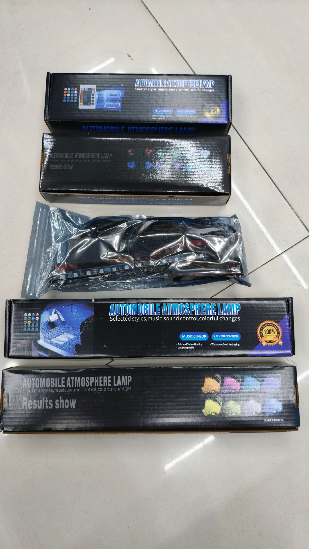 Cross-border hot sale car atmosphere light foot atmosphere LED lighting colorful voice control RGB music rhythm light 36 lights