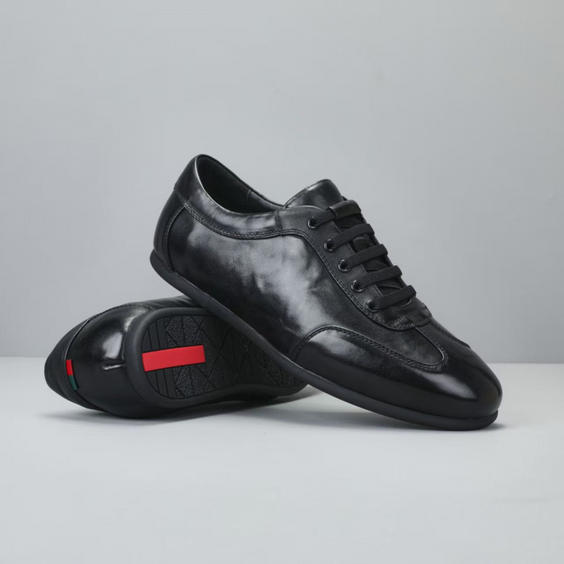 Cross-Border First-Layer Cowhide Casual Leather Shoes for Men, Comfortable Soft Sole, Soft Surface, Slip-On Genuine Leather, Old Money Style, Black Sports Shoes Cross-Border First-Layer Cowhide Casual Leather Shoes for Men, Comfortable Soft Sole, Soft Surface, Slip-On Genuine Leather, Old Money Style, Black Sports Shoes