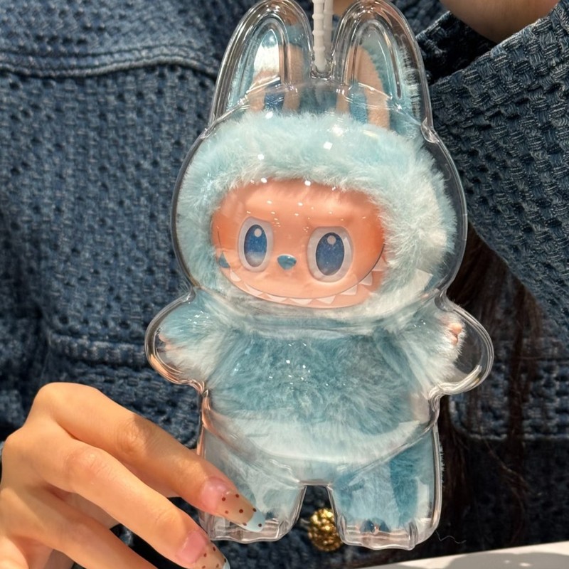 バブルマート labubu3.0 フロント高エネルギービニール透明保護ケース高透明高品質防塵保護ケース|undefined