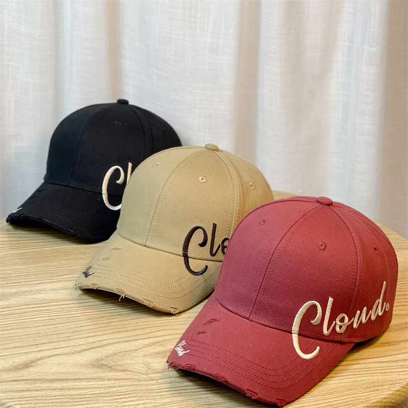 Vintage Brief Stickerei Baseball kappe verstellbare große Kopf Outdoor-Sport Wandern Hip-Hop-Hut vielseitige Mode Snapback Sonnen hüte – Detail 2