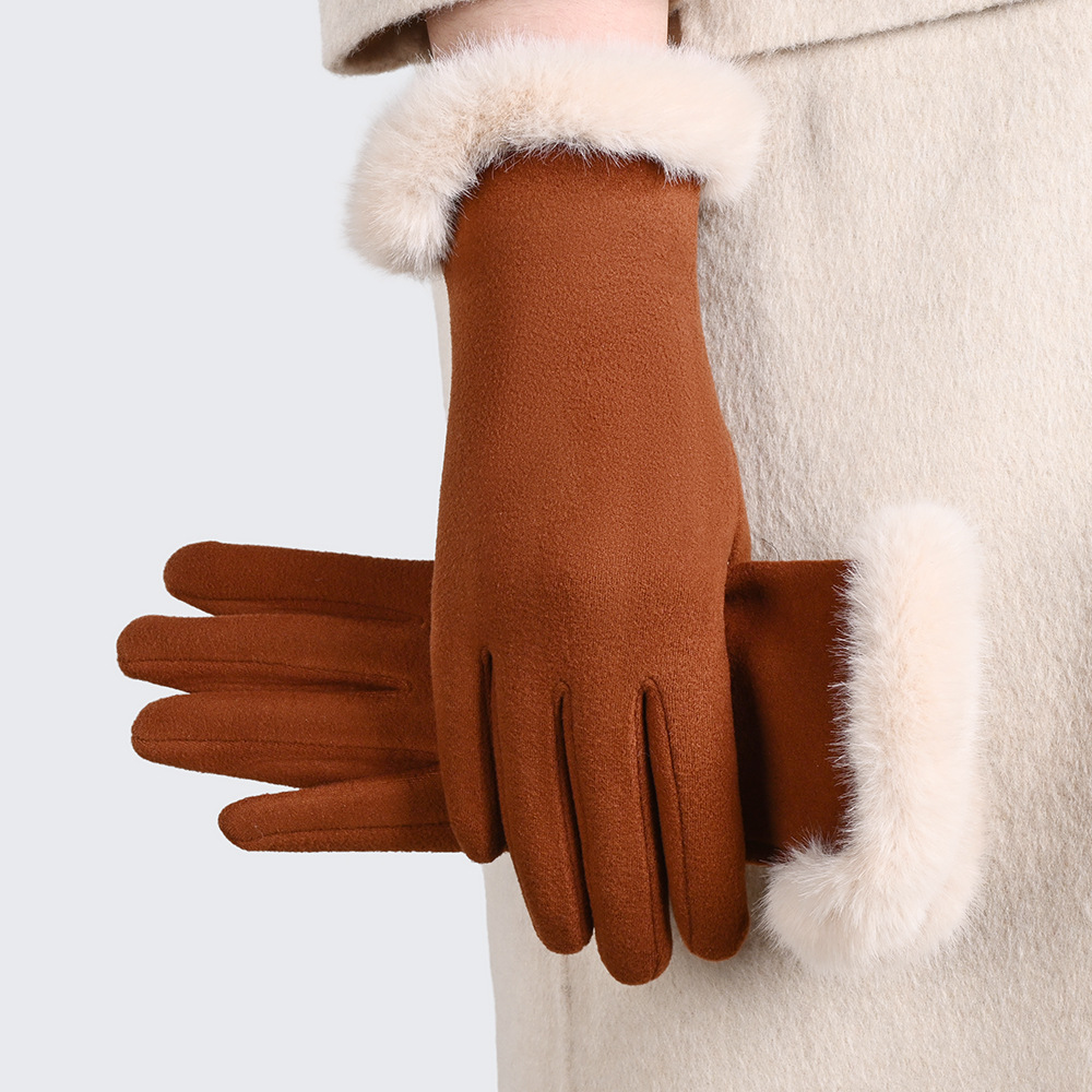 Guantes Térmicos Táctiles para Mujer de Poliéster, A prueba de Viento para Exteriores en Invierno