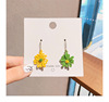 Summer earrings with tassels, long silver needle, 2023, internet celebrity, flowered, silver 925 sample