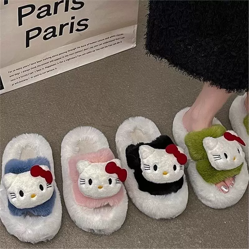 Hello Kitty, демисезонные тапочки, универсальная обувь на платформе, корейский стиль