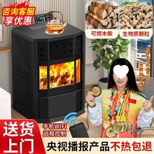 颗粒炉家用壁炉真火木柴欧式两用采暖炉新款燃料燃烧生物质取暖