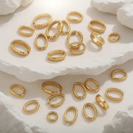 不锈钢纹理项链扣 椭圆形瓜子扣 瓜子机 DIY饰品配件半成品吊坠扣